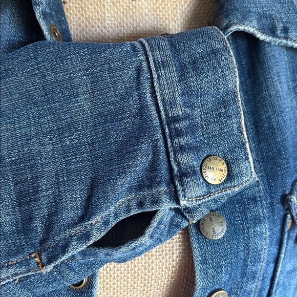 Current Elliott The Snap Jacket jean jacket cropped perfectly worn snap closure - Picture 3 of 16